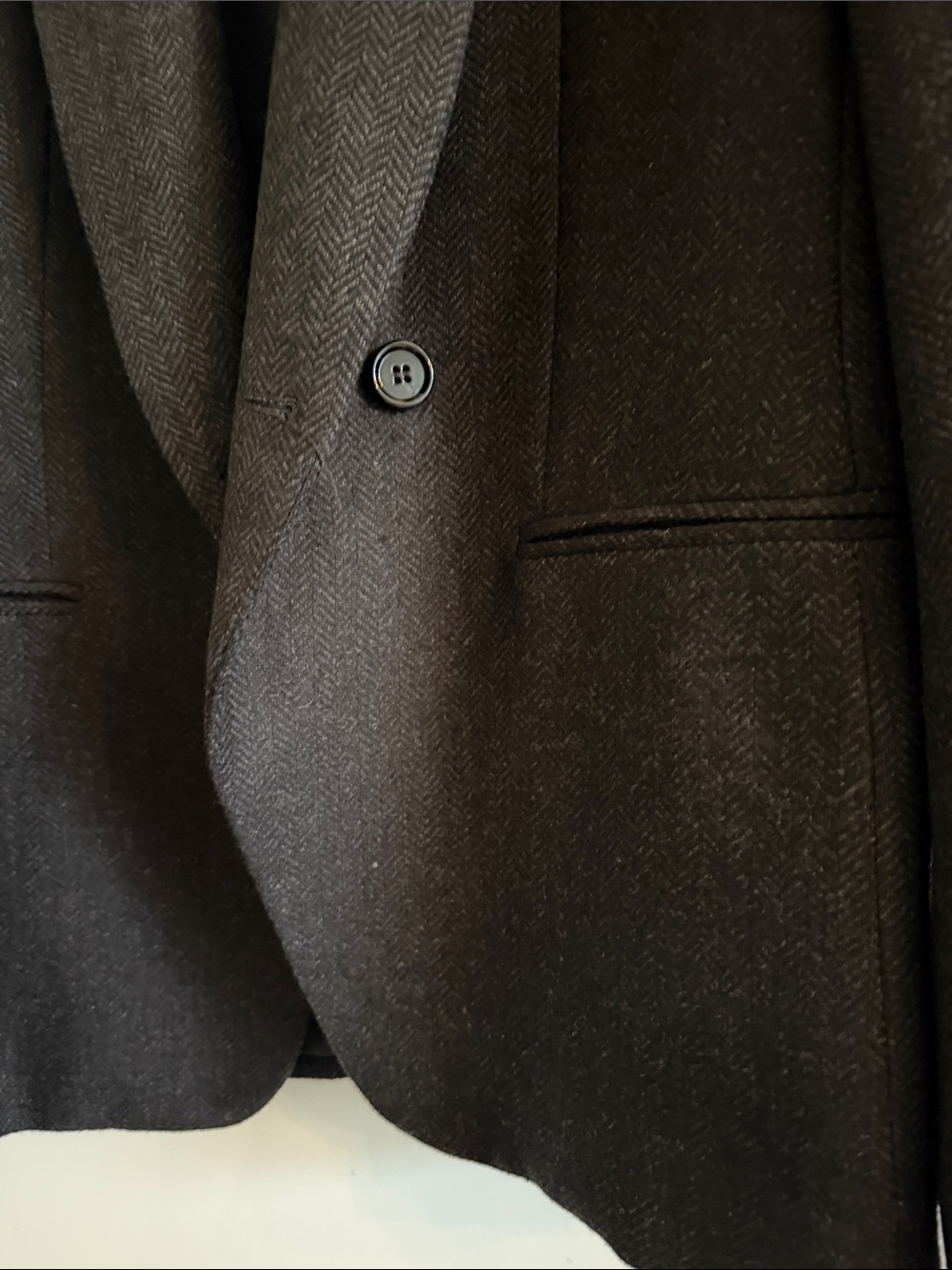 Mango Dark Charcoal Herringbone Blazer - Picture 3 of 5